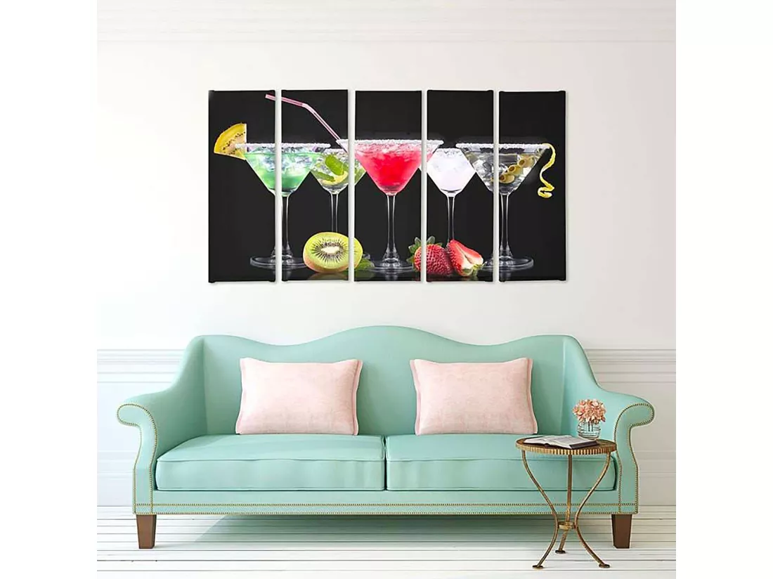 Tableau boissons et fruits 2 - 300 x 140 cm