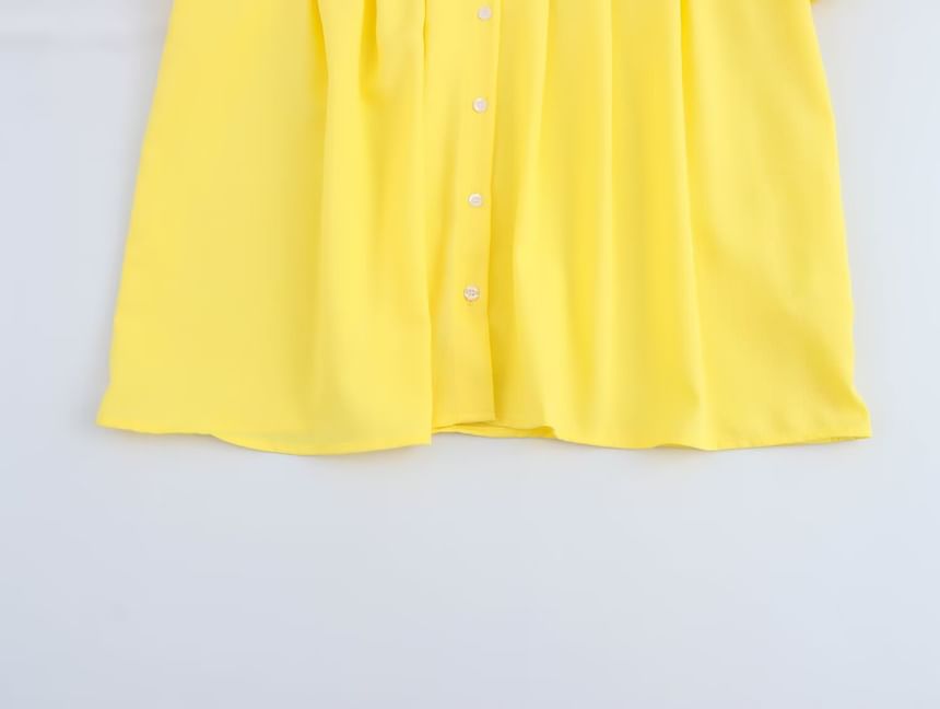 Cumulys - Blouse met lange mouwen en ruchekraag