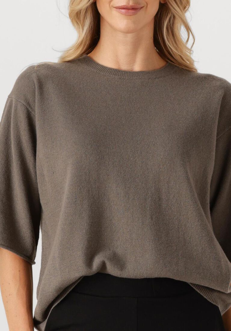 taupe knit-ted top mer