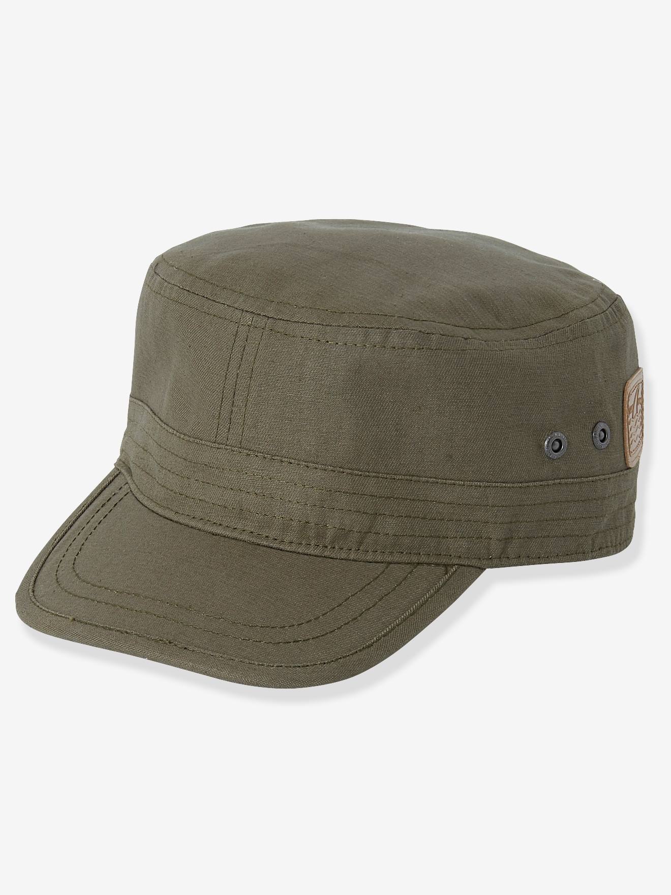 Boné Adventurer para meninos, verde médio, liso com detalhes.