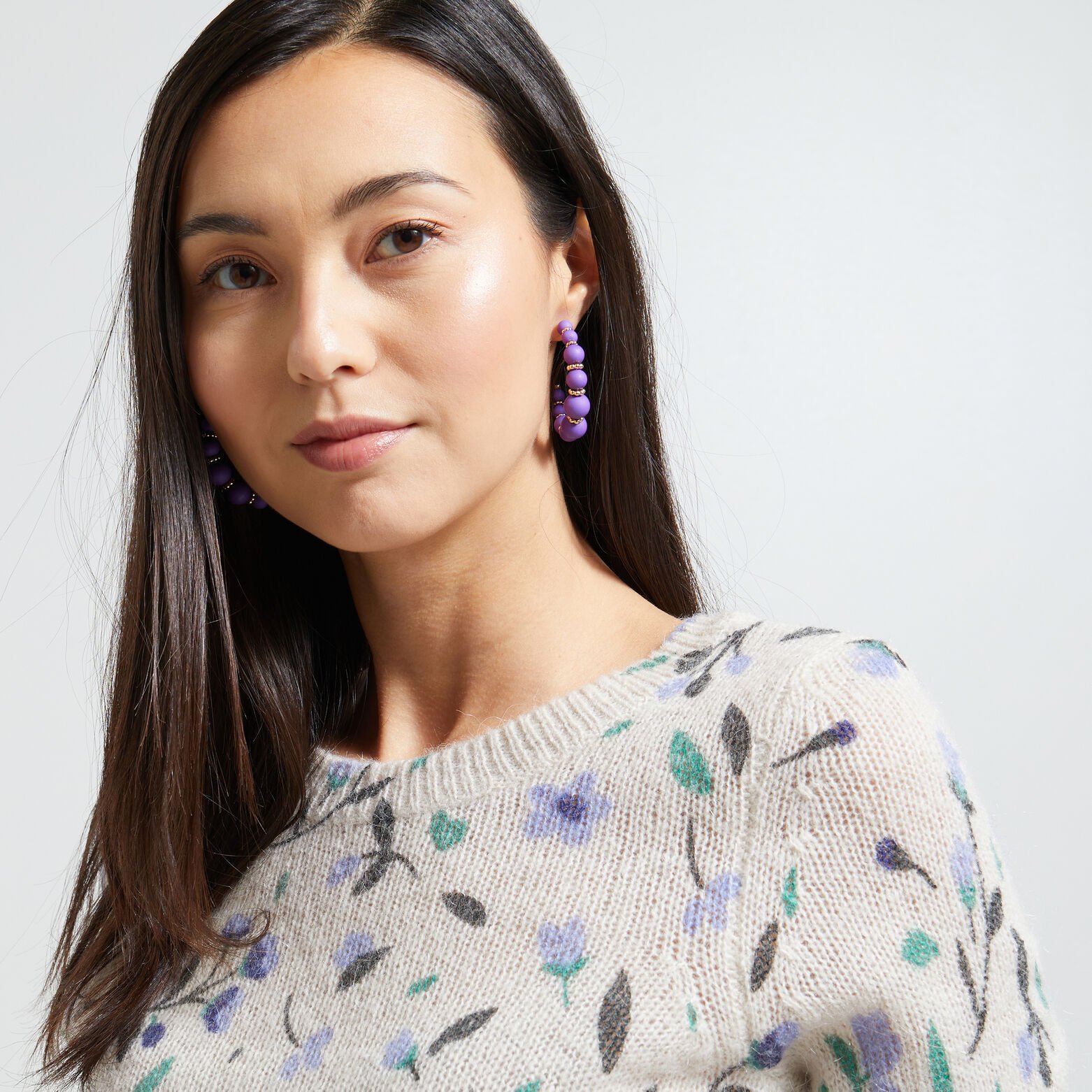 Pull fleuri femme
