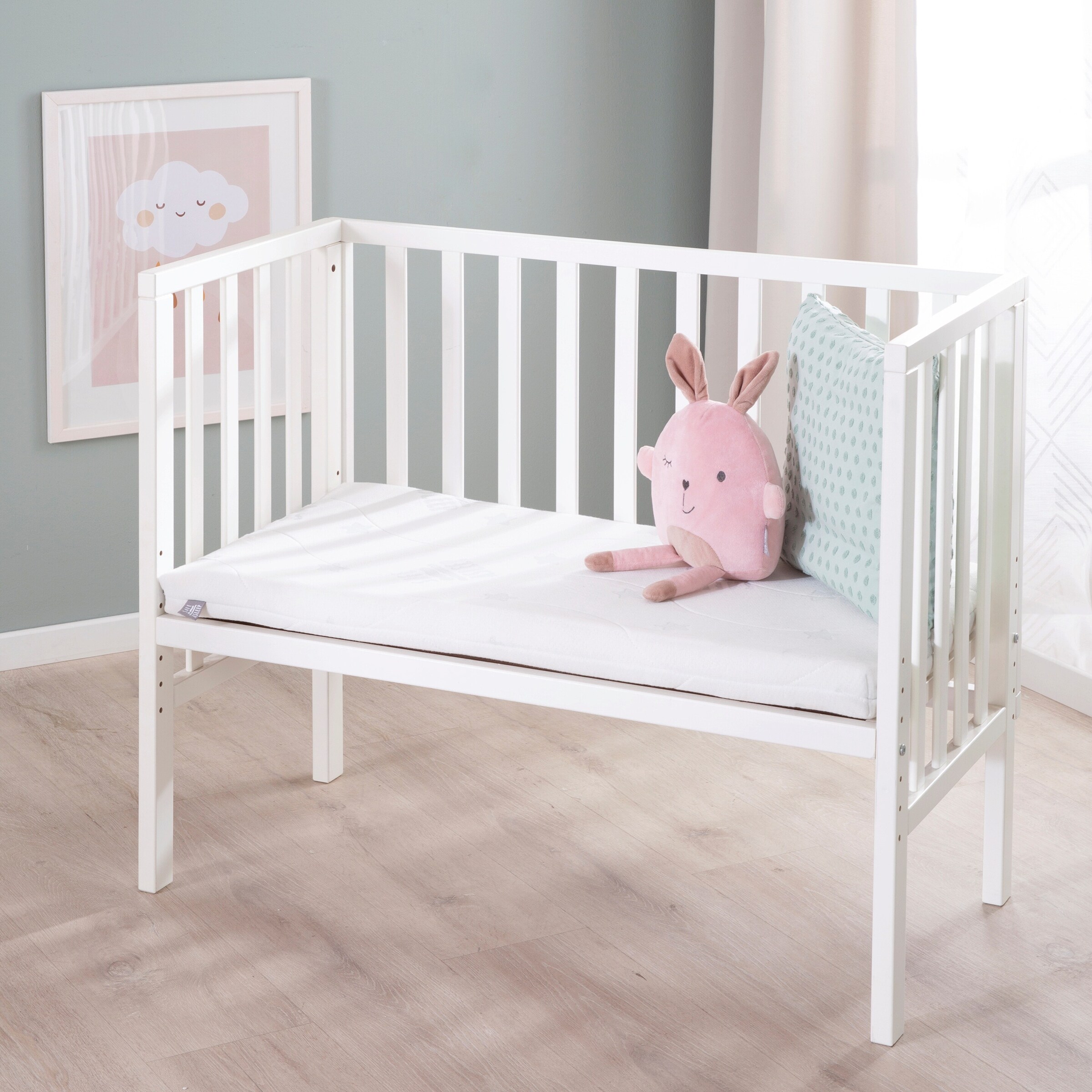 roba Beistellbett 2in1 mit Barriere + Matratze