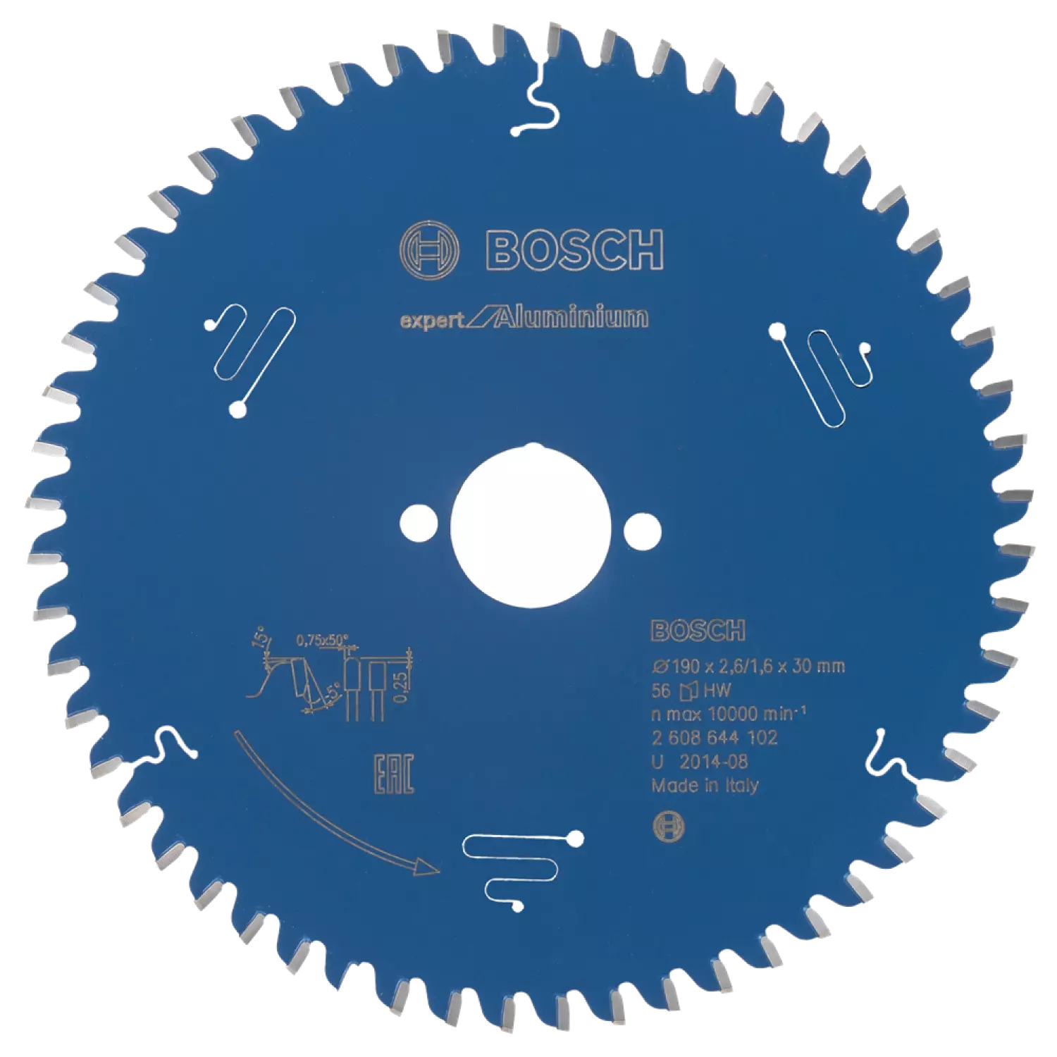 Bosch 2608644102 Expert Cirkelzaagblad - 190 x 30 x 56T - Aluminium - Carbide