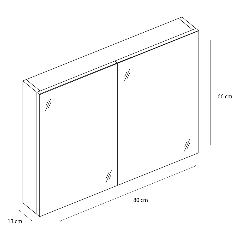 Differnz Somero spiegelkast 80cm antraciet