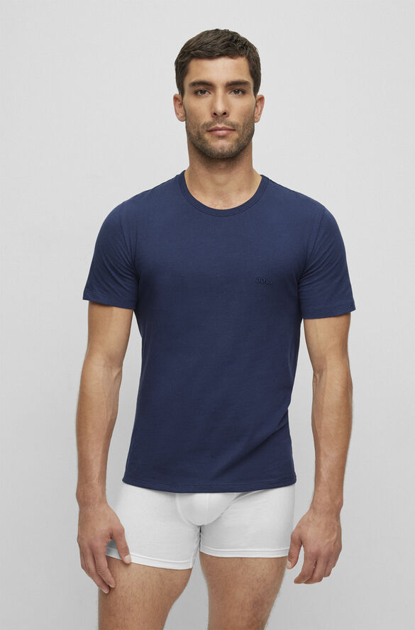 BOSS TShirt RN 3P Classic Open blue