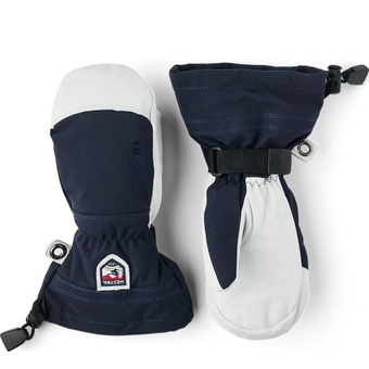 Hestra Army Leather Heli Ski Fausthandschuhe Navy Kinder