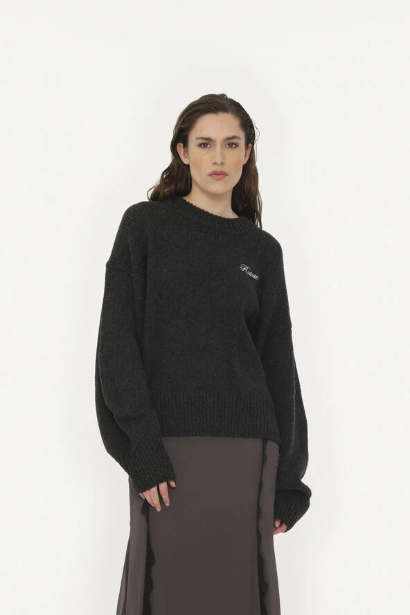 ROTATE Birger Christensen KNIT CREWNECK SWEATER Nine iron
