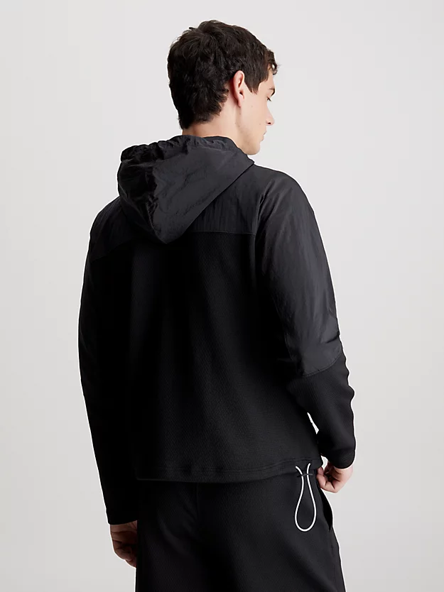 Moletom com zíper frontal em jacquard