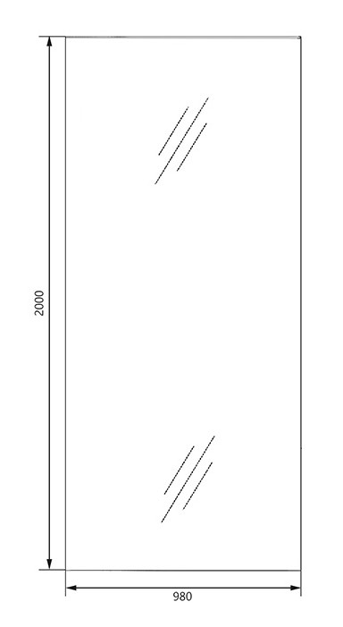 Saniclear Bronze douchewand 100x200cm brons glas