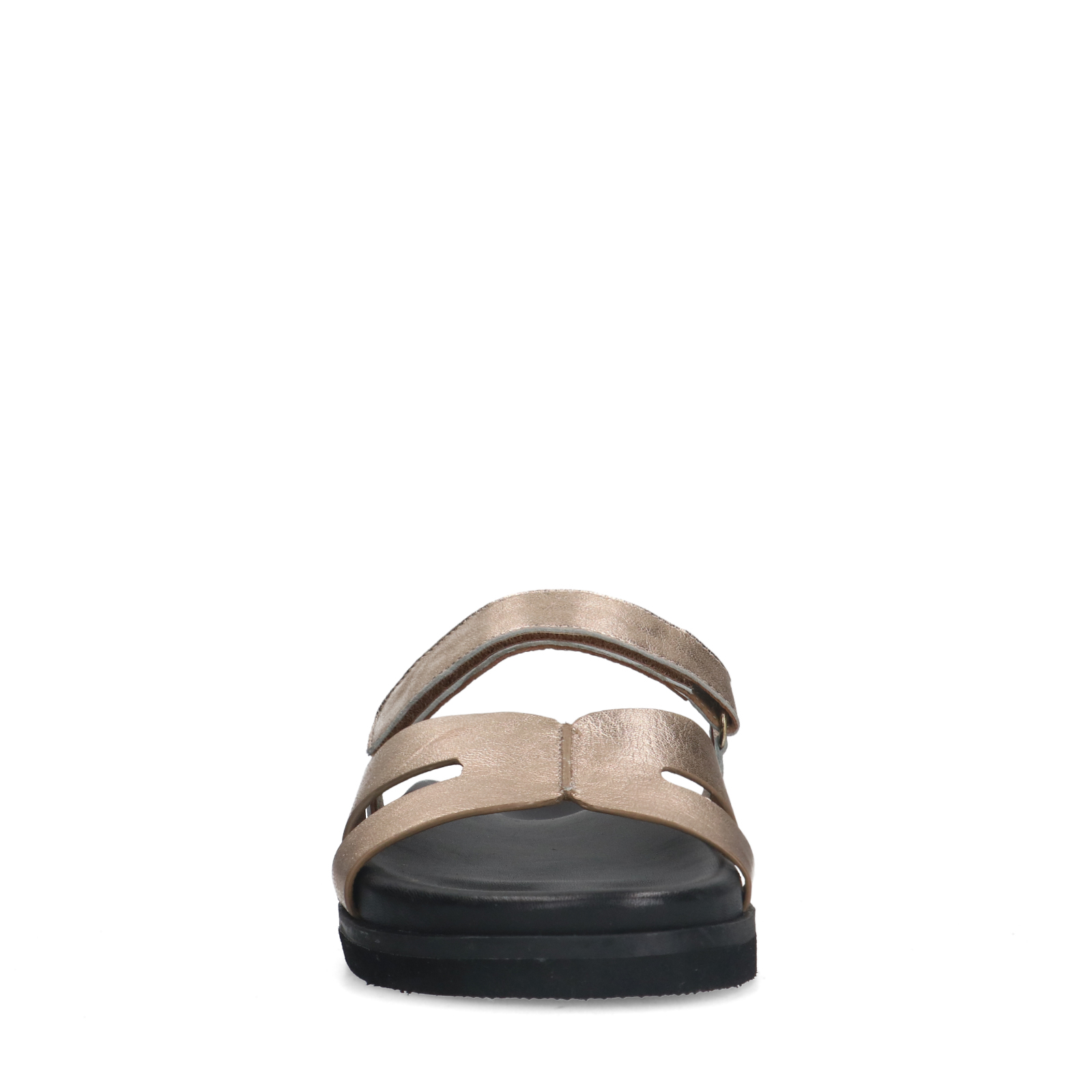 Gouden leren slippers met bandje