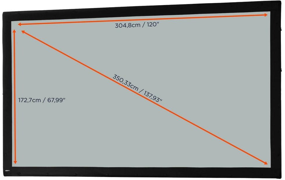 Rückprojektionstuch 16:9 305 x 172 cm<br>Projektionstuch für Faltrahmenleinwand Mobil Expert