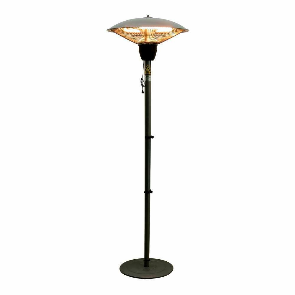 Parasol chauffant IR sur pied 1500 W gris - Ø 44 x 190H cm