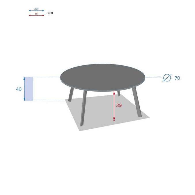 Table d'appoint de jardin rond SAONA Tonka