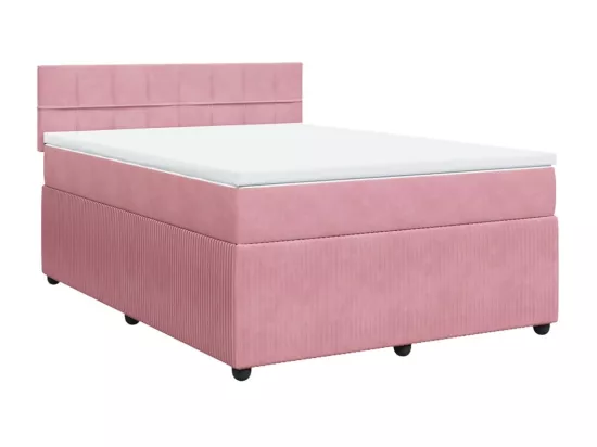 Sommier à lattes de lit avec matelas Rose 140x190 cm Velours