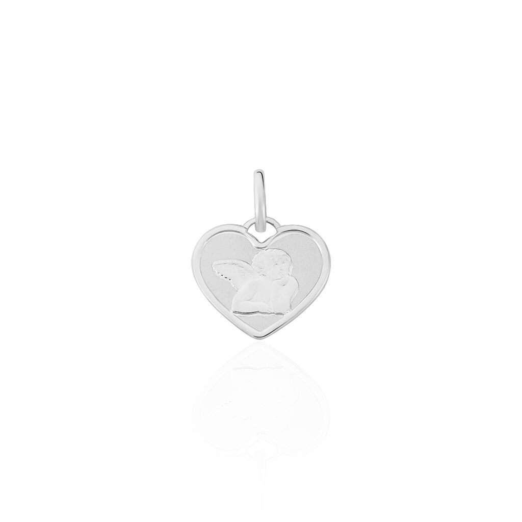 Pendentif Ange Coeur Or Blanc