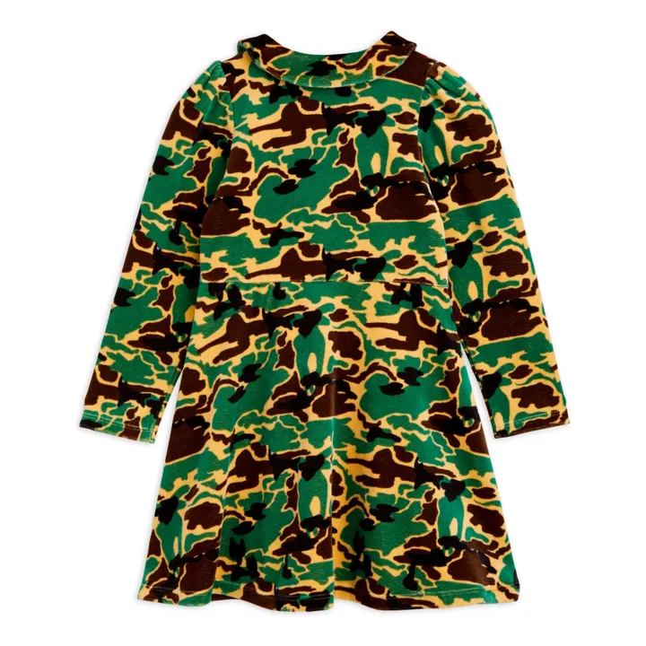 Mini Rodini Robe Velours Bio Camo | Vert