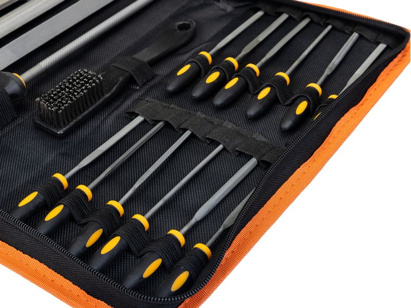 STRUCT Feilenset 17-teilig 200/100 mm Für Werkstatt, Hobby, Modellbau – mit Etui und Drahtbürste