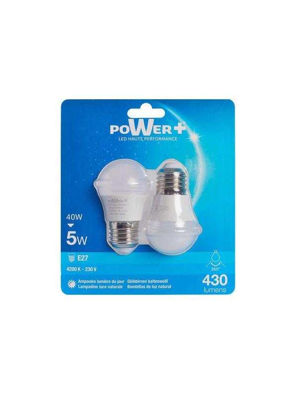 SET 2 AMP.LED E27 5W 40W G45 LIC
