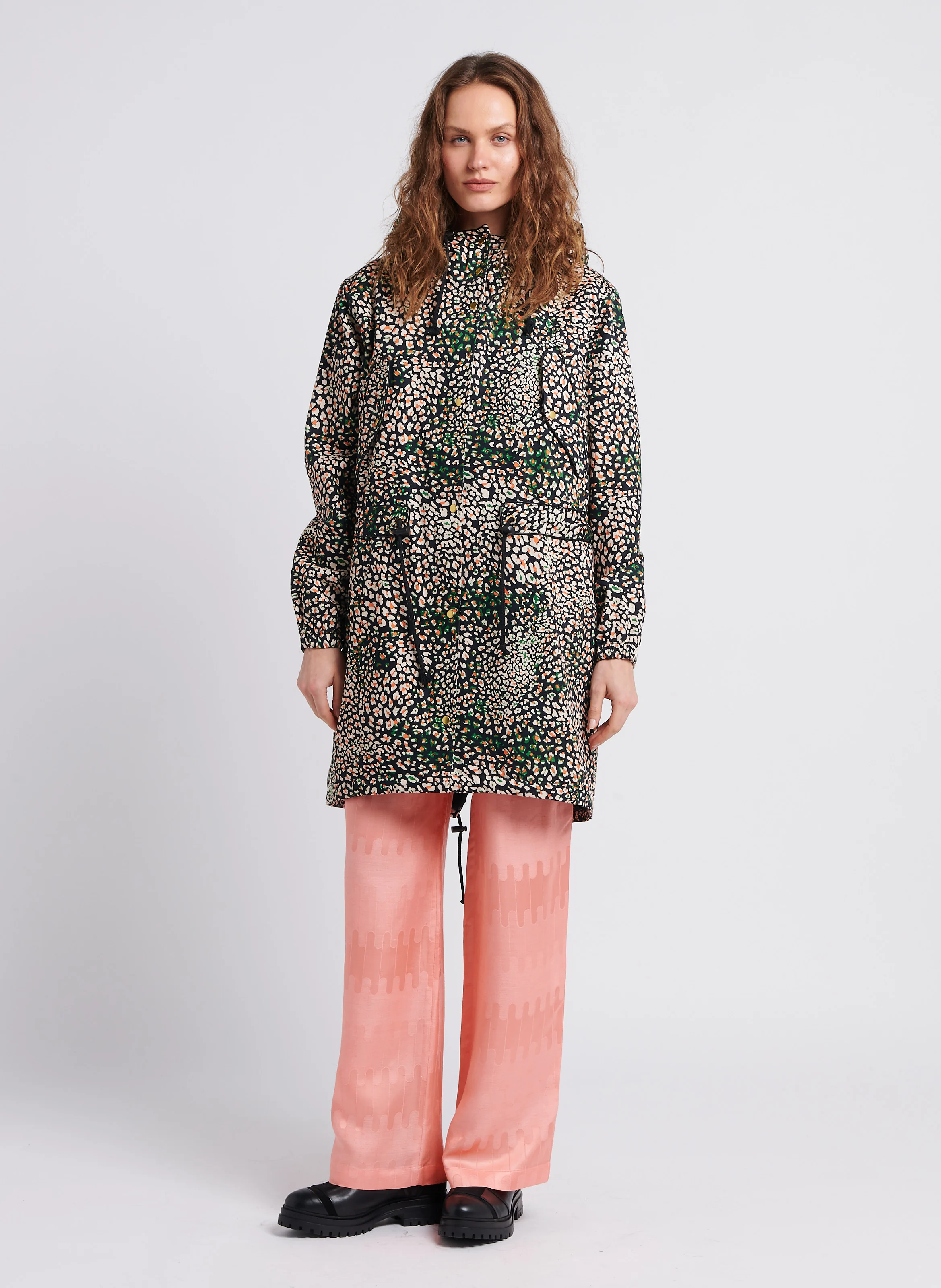 ONUR - Manteau à capuche imprimé en coton| Multicolore