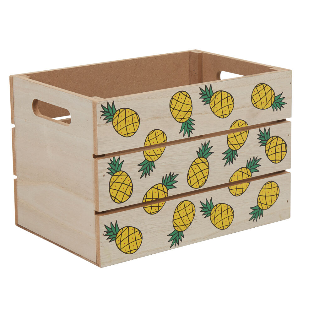 Caissette déco ananas en bois Collection Caraïbes