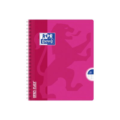 Oxford Openflex - Cahier polypro à spirale 17 x 22 cm - 100 pages - grands carreaux (Seyes) - disponible dans différentes couleurs