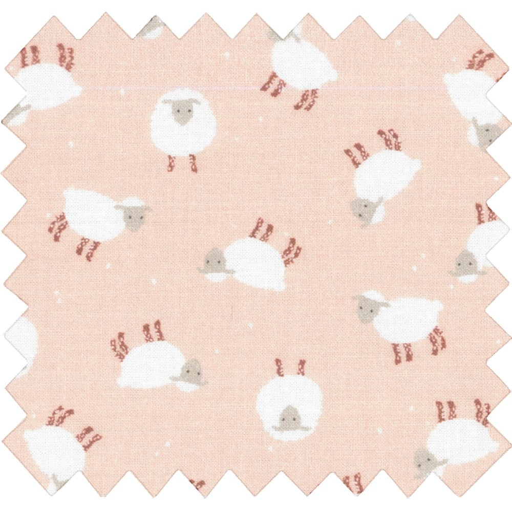 Coupon Tissu 50 Cm Mouton Rose