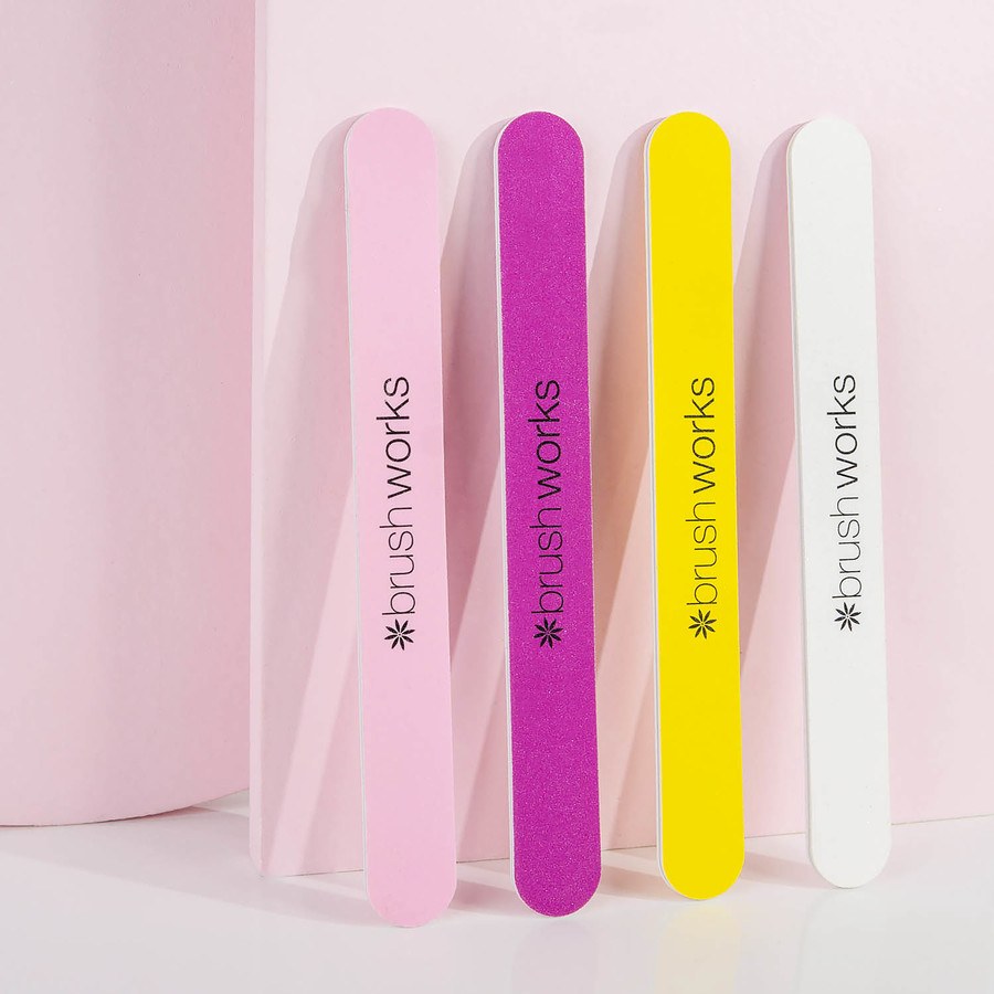 Brushworks Coloured Nail Files 4pcs