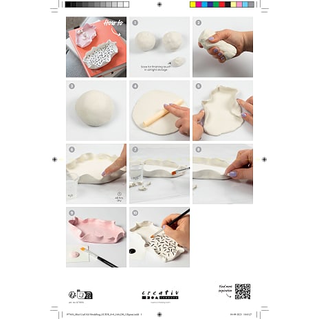 Mini DIY kit modellering skål - lyserød og sort