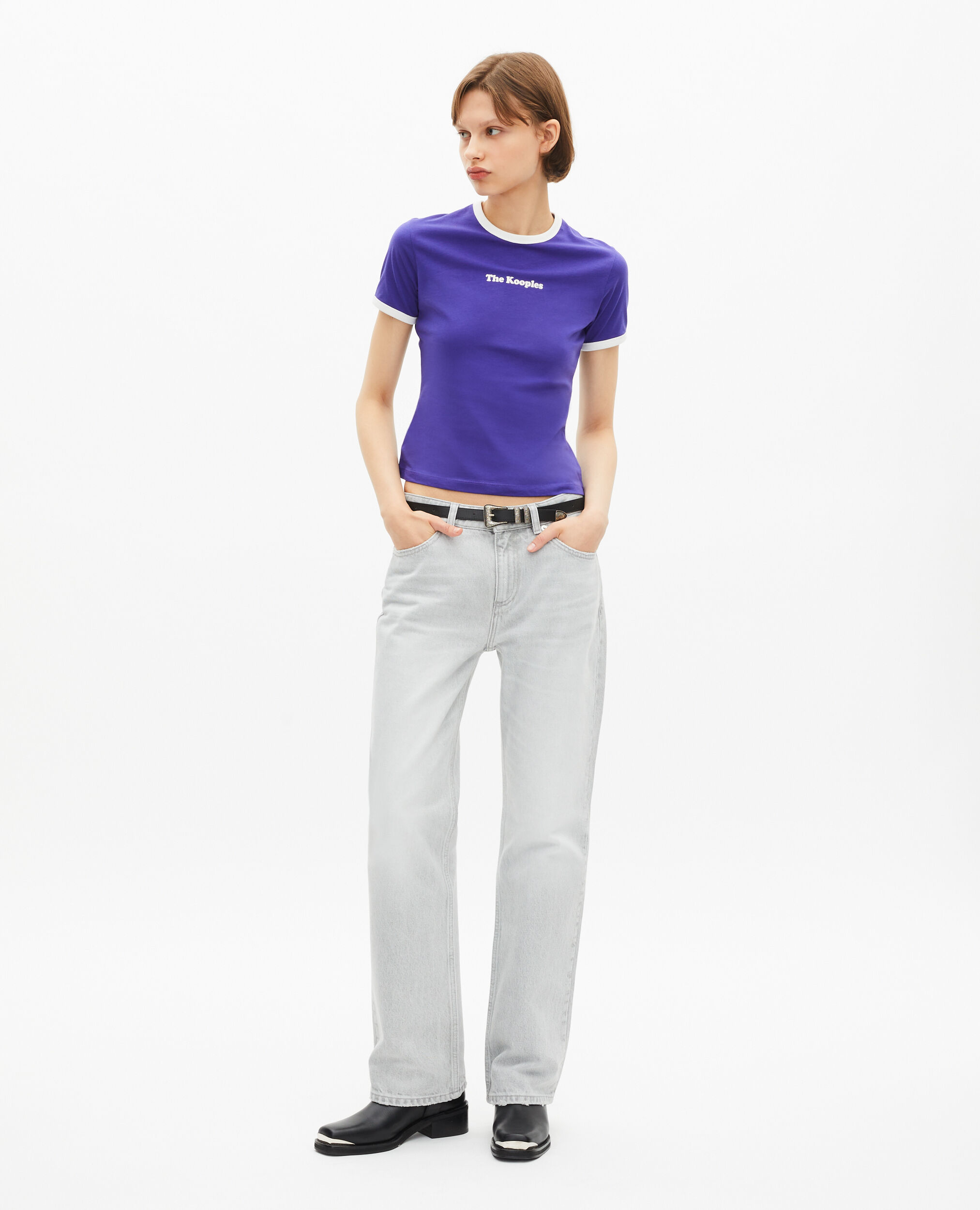 T-shirt avec sérigraphie violet