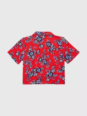 Blusa adaptável em viscose com estampa floral