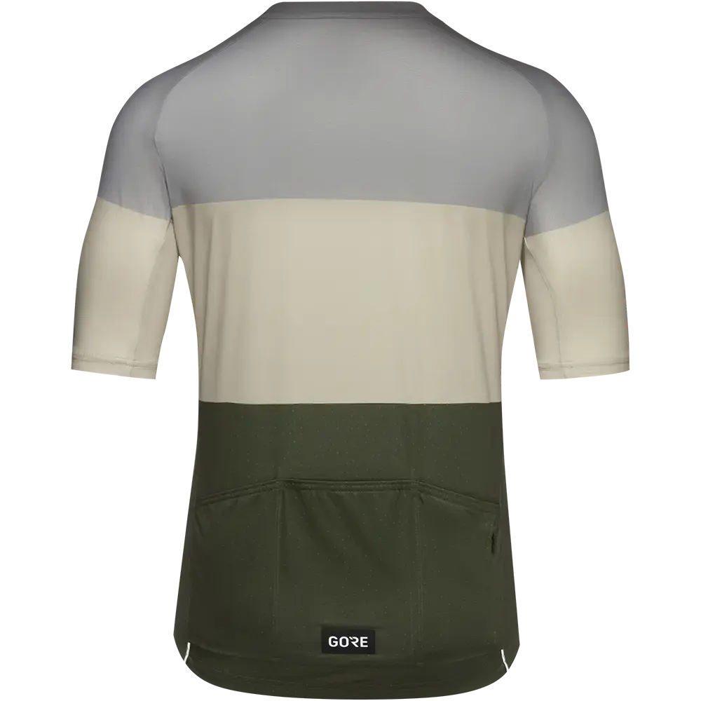 GORE Wear Spirit Stripes Fietsshirt Korte Mouwen Grijs/Beige Heren