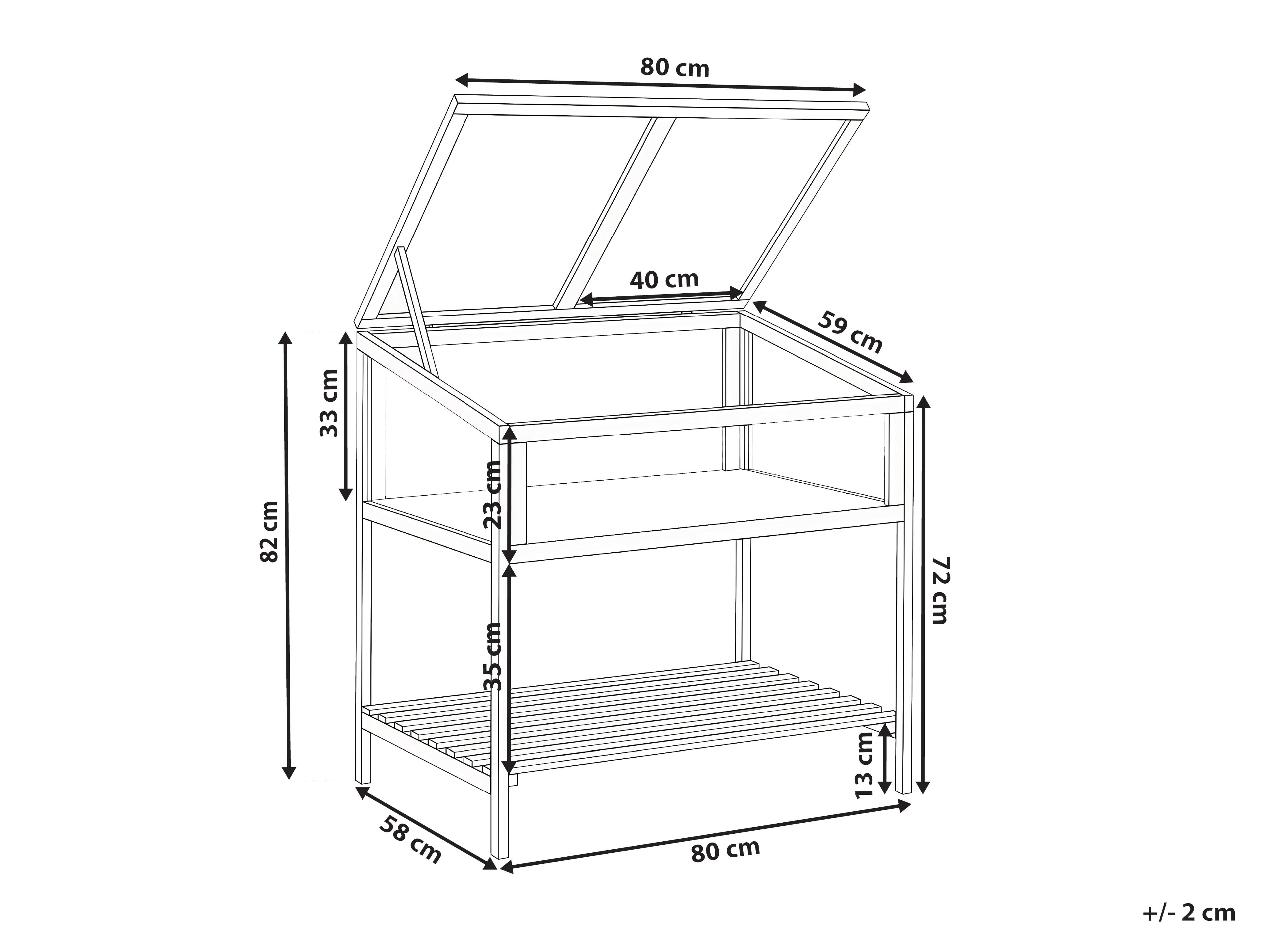 Balkonkas ARANOVA Dennenhout Lichtbruin 58 cm