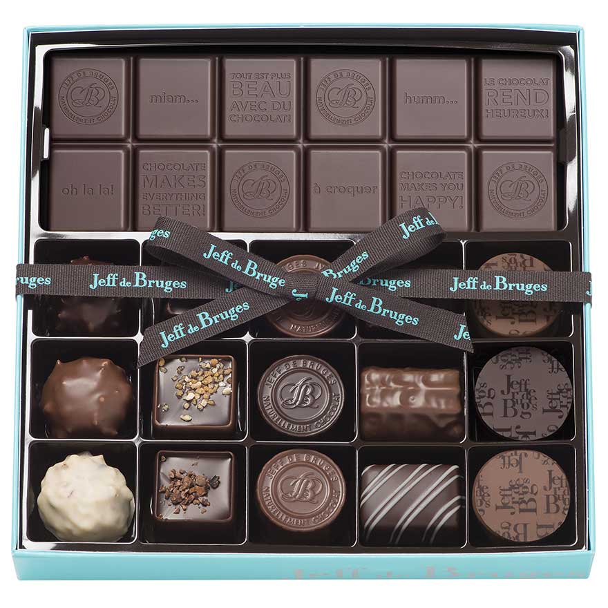 Boite 15 Chocolats Assortis et Tablette Chocolat Noir 80% Personnalisée