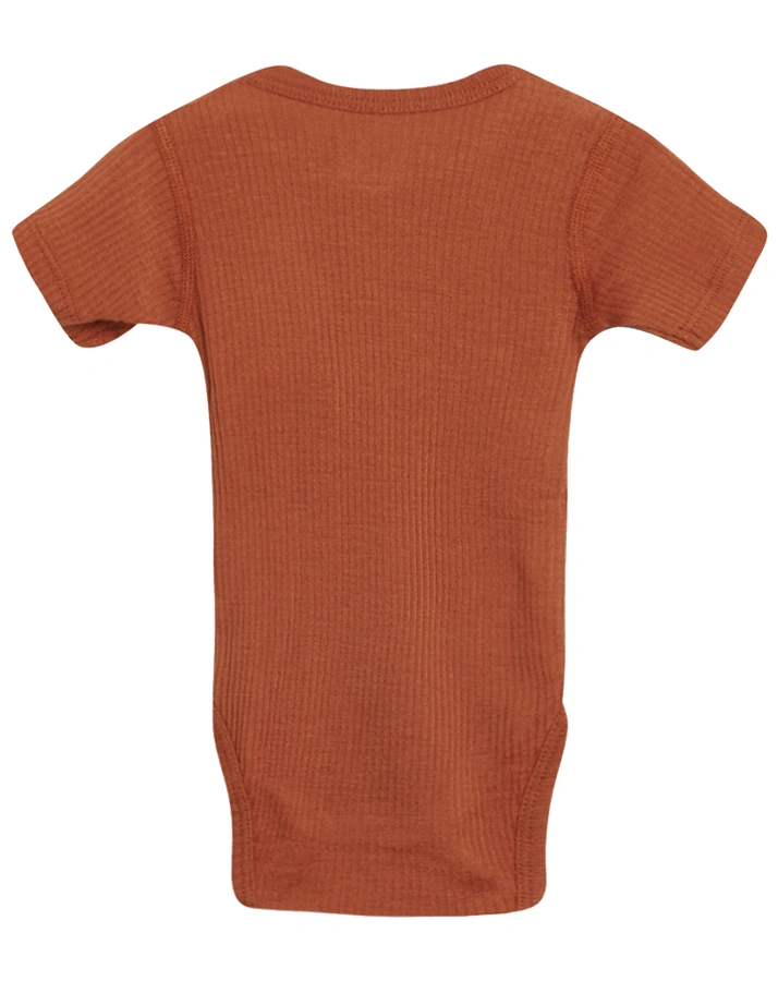 Kurzarm-Body BET mit Wolle in terracotta