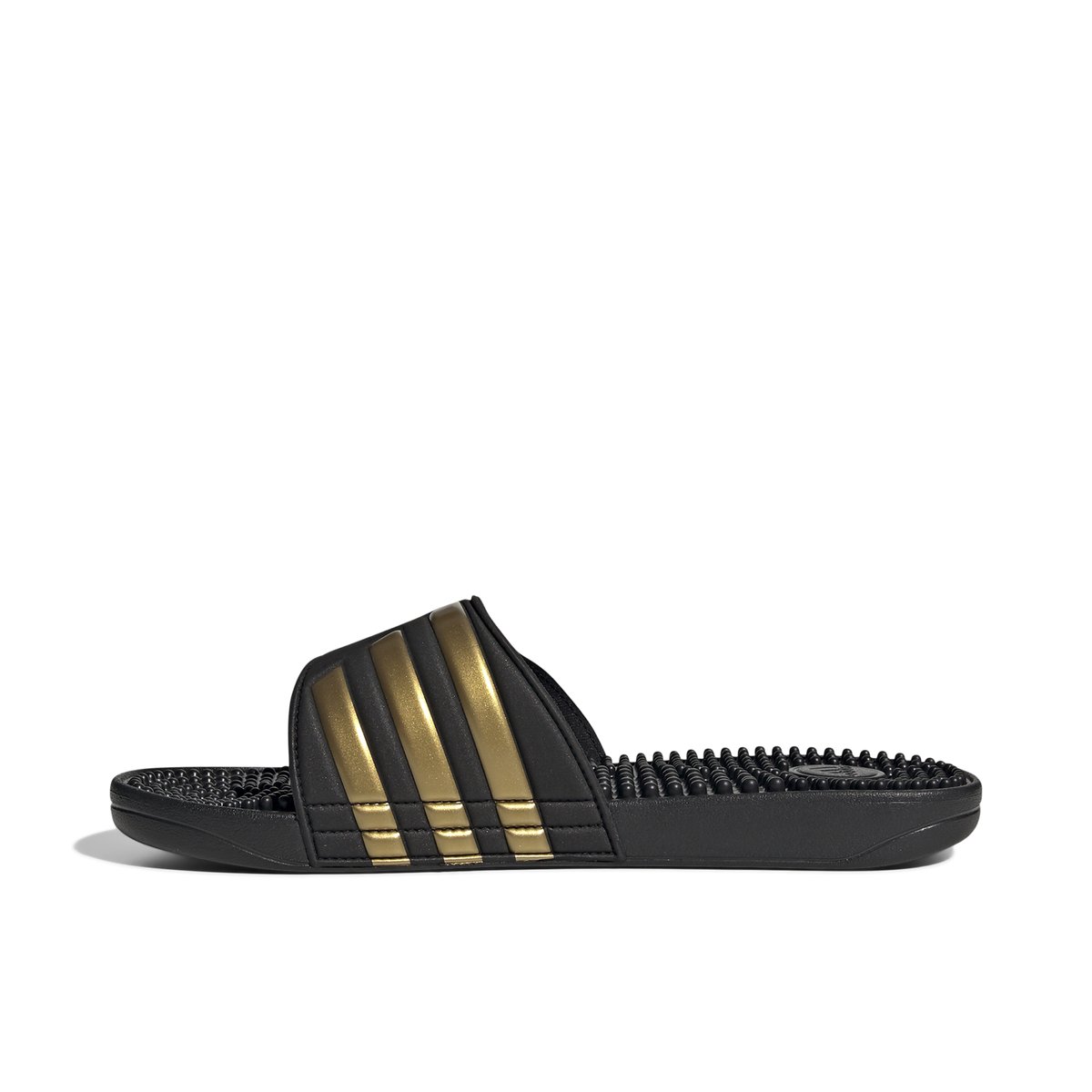 ADIDAS-Adissage-tb.-Sandales athlétiques à glissière - Talon plat - Noir/Or Multi