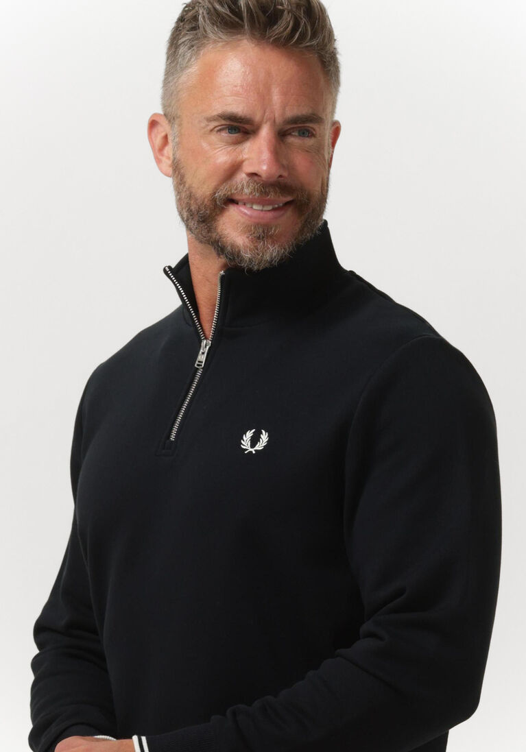 FRED PERRY donkerblauwe fred perry sweater half zip sweatshirt