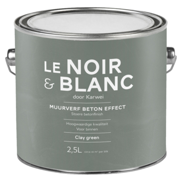 Le Noir & Blanc muurverf betoneffect clay green 2,5 liter