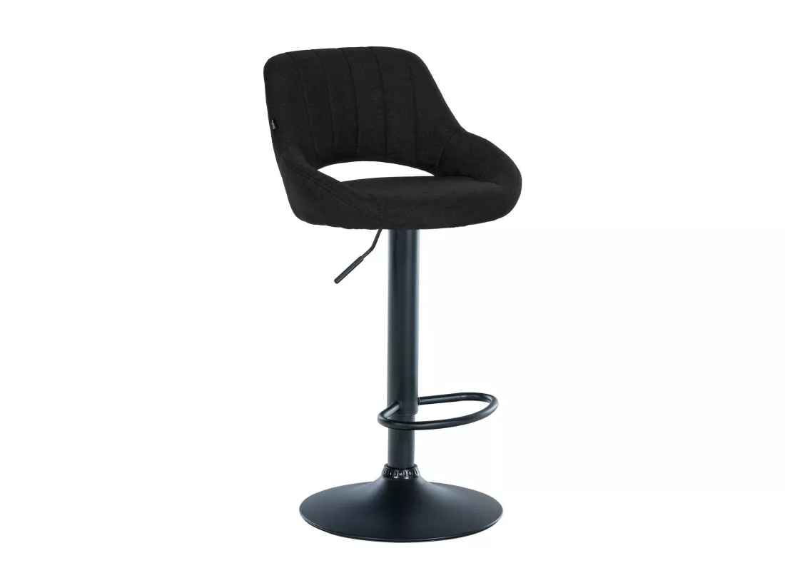 Tabouret de bar - Tissu & Noir - Noir - Milet