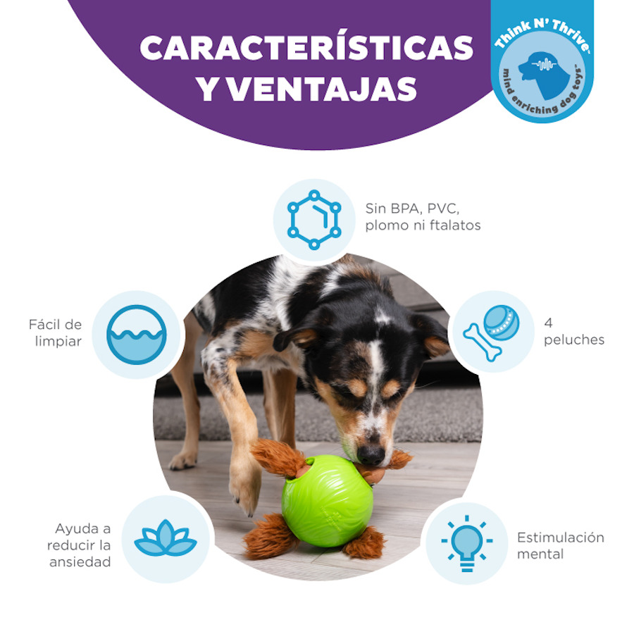 Porta-petiscos interativo em formato de bola para cães Outward Hound Nina Ottosson Snuffle n' Treat