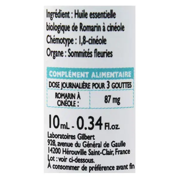 Le Comptoir Aroma Alecrim Cineol Óleo Essencial 10ml