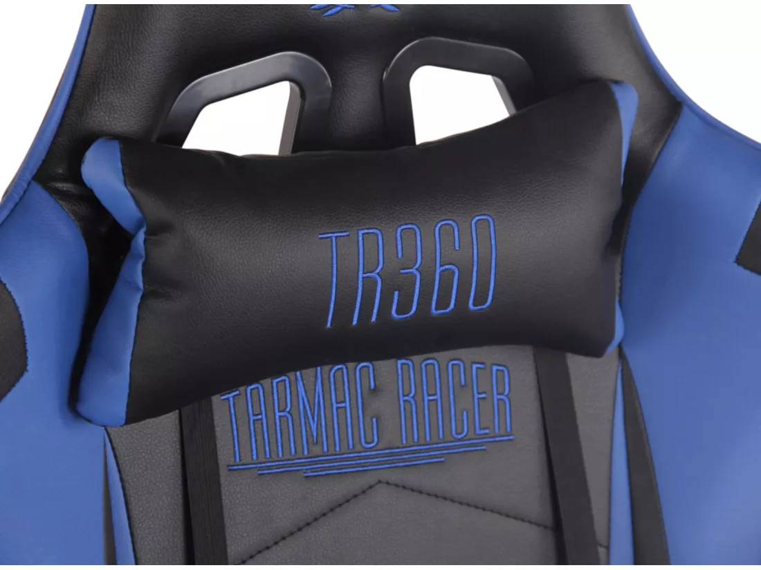 Chaise de bureau - Similicuir & Plastique - Noir / Bleu - Turbo XL