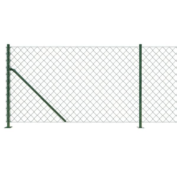 vidaXL Kjettinggjerde med flens grønn 0,8x10 m