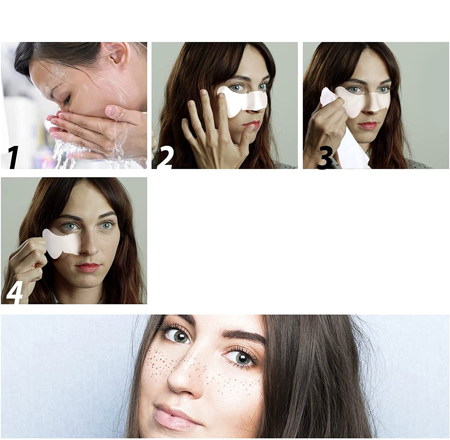 (2er Set) Sommersprossen Haut Sticker Temporary Tattoo Faux Freckles - Dunkelbraun
