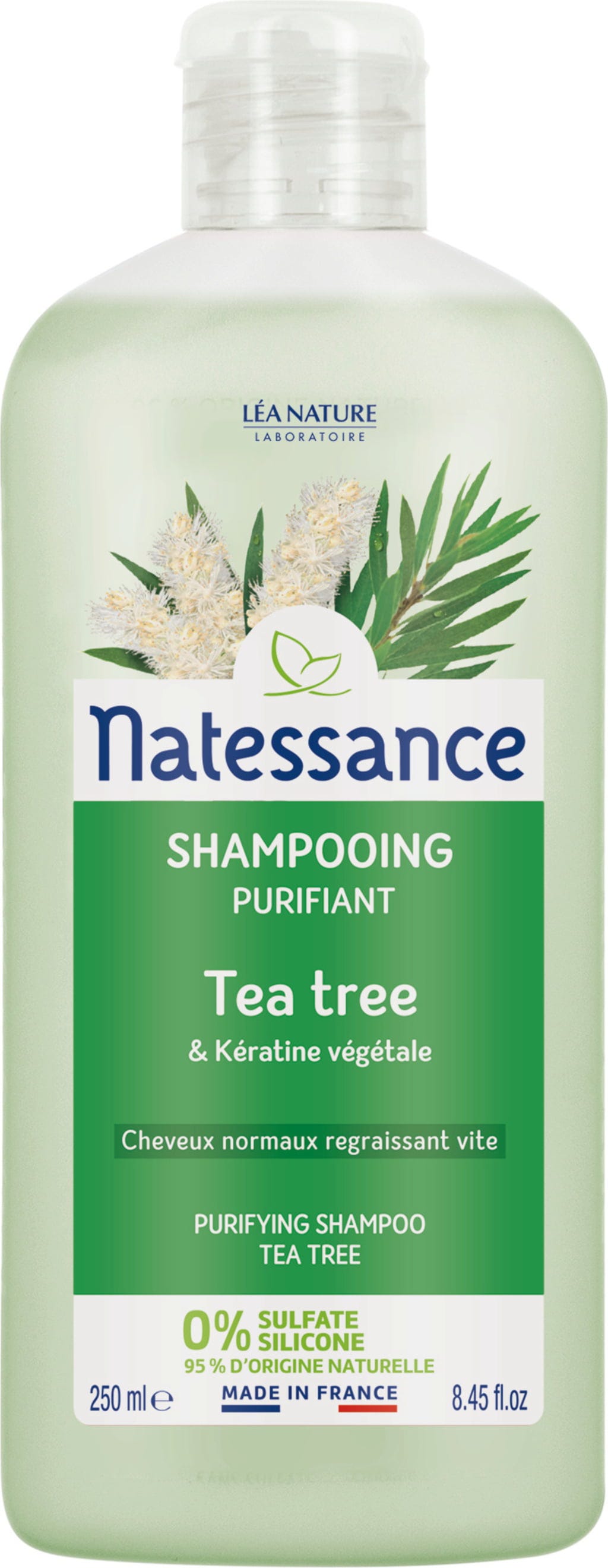 Natessance  Reinigendes Shampoo Teebaum & Keratin, 500 ml