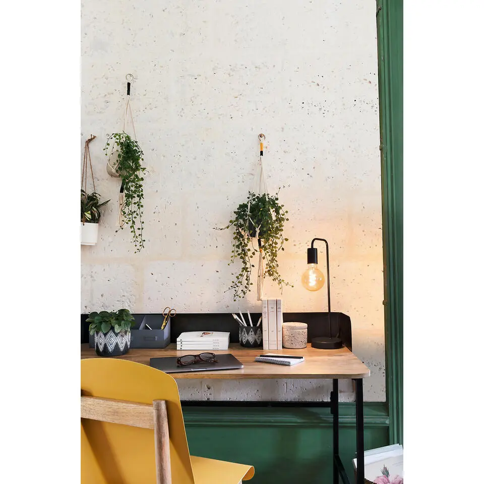 Atmosphera Tafellamp/bureaulamp Design Light - zwart - 46 cm