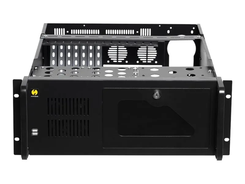 Netrack Server Case - Rack-monterbar 4U - udvidet ATX - sort