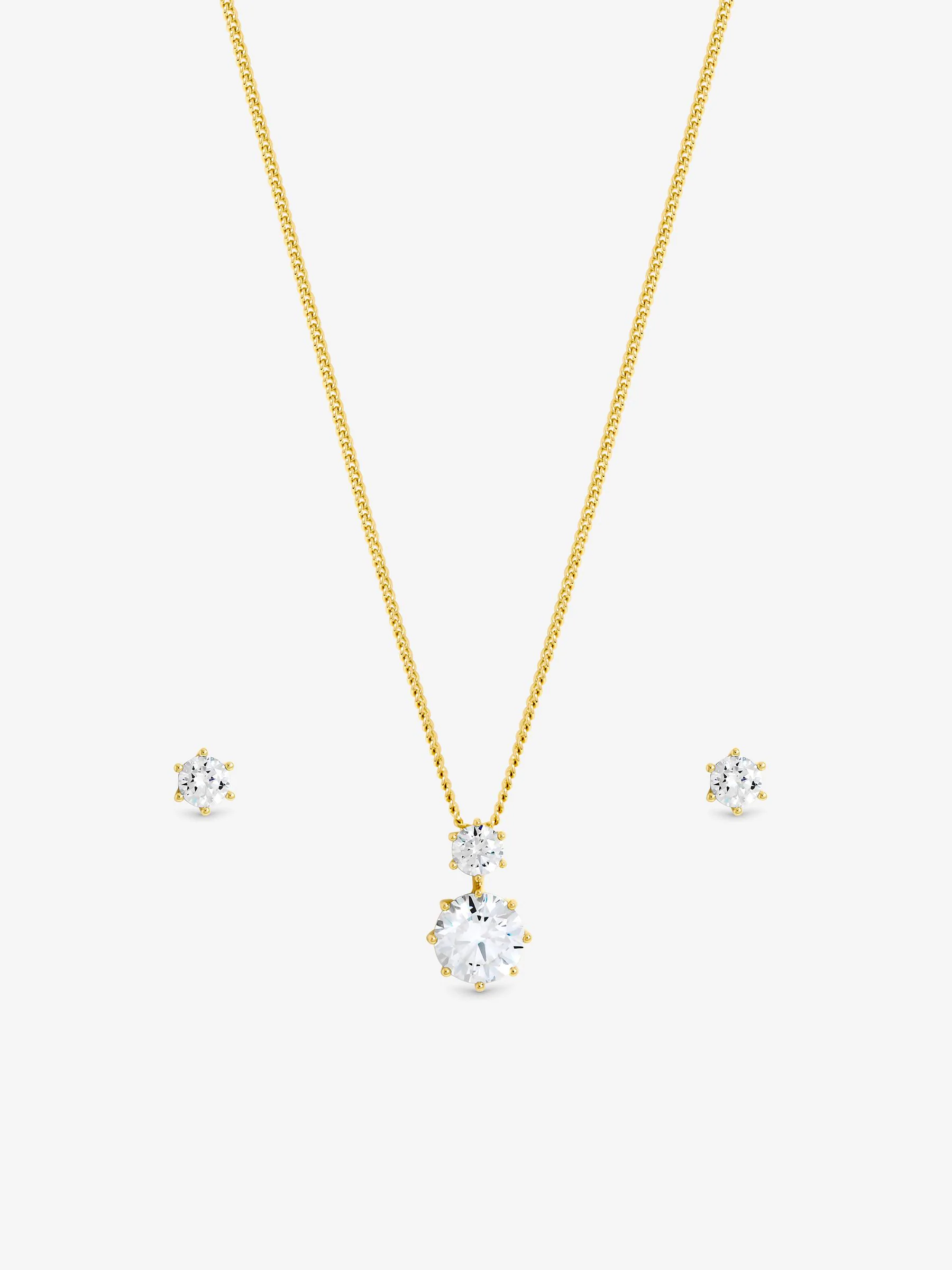 Jon Richard Plated and Cubic Zirconia Round Drop Box Set Gift Box