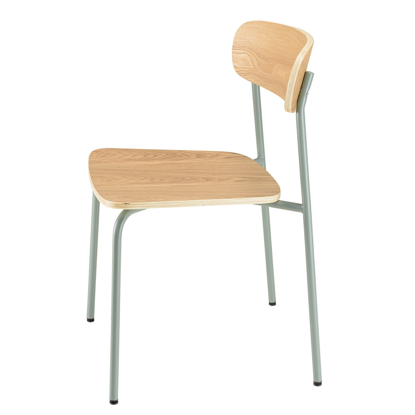 Macabane 2 Chaises d'écolier Tom naturel/vert - 47x51x78 cm