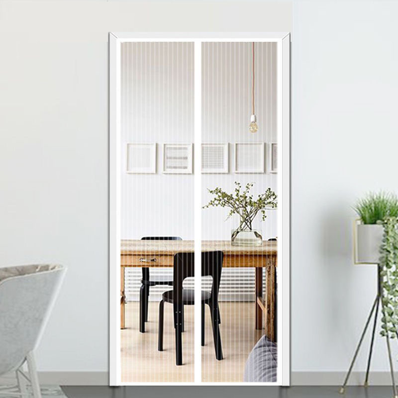 (90x210cm) Magnetischer Tür Insektenschutz Fliegenvorhang Moskitonetz Automatisches Schliessen - Weiss