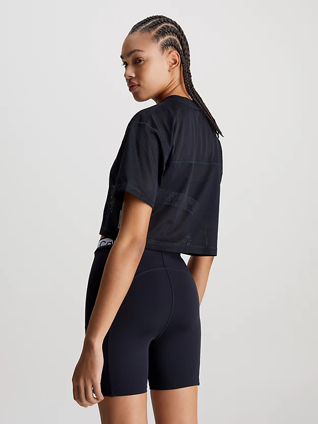 Camiseta cropped de malha para academia